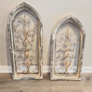 Rustic Wood Arch Wall Decor - set of 2